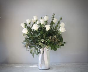 2 Dozen White Roses Flower Bouquet