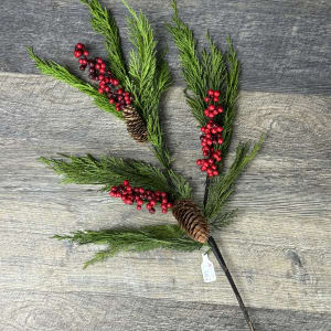 Cedar Berry Branch 40" H Flower Bouquet