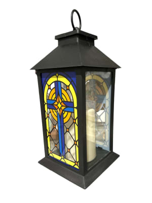 Stained Glass Memorial Lantern Flower Bouquet