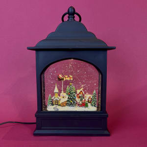 FLYING SANTA LIGHTED WATER LANTERN Flower Bouquet