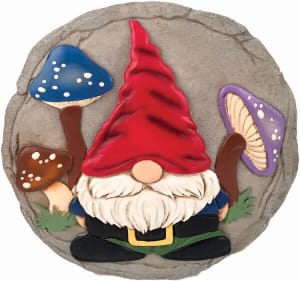 Gnome Stepping Stone Flower Bouquet