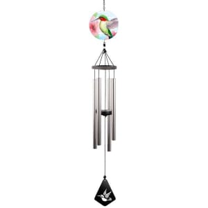 Hummingbird Chime w/cutout Flower Bouquet