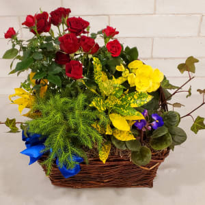 Blooming Primary Garden Basket Flower Bouquet