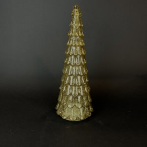 GOLD MERCURY GLASS LIGHTED TREE 9.75" H Flower Bouquet