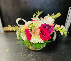 Vase Arrangement Seasonal Compact Flower Bouquet