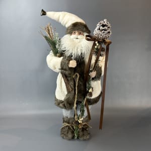 Big Santa with White Coat 30'' H Flower Bouquet