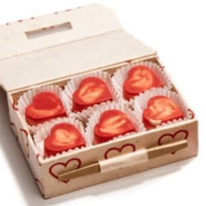 Knipschildt Chocolatier Six Piece Box of Salted Burnt Carmel Bonbons Flower Bouquet