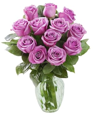 PURPLE ROSE VASE Flower Bouquet