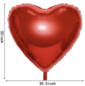 32" Red Heart Mylar Balloon