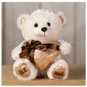 Teddy Bear Heart of Gold 11" Flower Bouquet