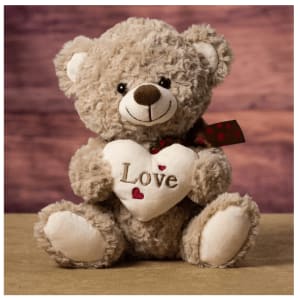 Teddy Bear Valentine 9" Flower Bouquet