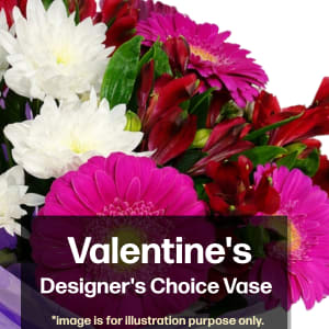 Valentine's Day Designer's Choice Vase Flower Bouquet