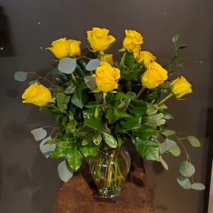 Long Stem Yellow Roses Flower Bouquet