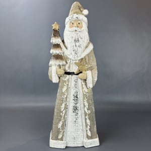 Large Whitewashed Santa 23'' H Flower Bouquet