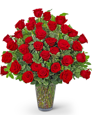 Three Dozen Elegant Red Roses Flower Bouquet