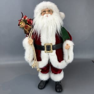 Santa with Bag of Presents 18'' H Flower Bouquet