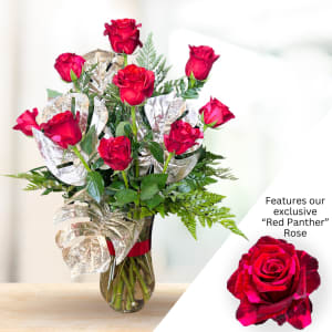 Dozen Modern Roses Flower Bouquet