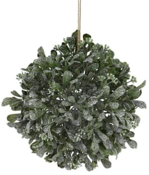 Frosted Mistletoe Ball 8'' Dia Flower Bouquet