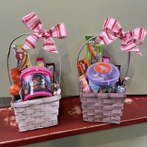 Valentines Candy Basket Flower Bouquet