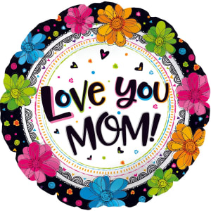 Love You Mom Black Flower Bouquet