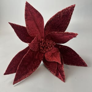 VELVET GLIT EDGE JWL POINSETTIA STEM 24''L Flower Bouquet