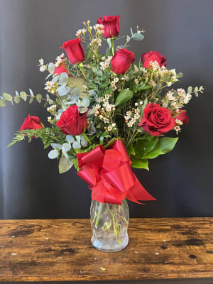 One Dozen PREMIUM Red Roses Flower Bouquet