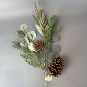 PINE/EUCALYPTUS/SPRUCE/CONE SPRAY 24''L Flower Bouquet