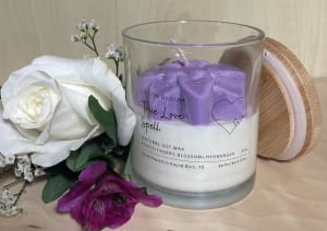 True Love Spell 8oz Soy Candle floret jar Flower Bouquet