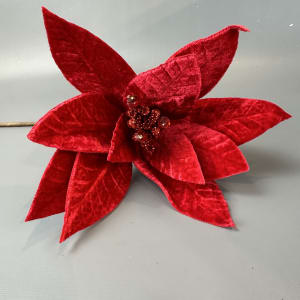 VELVET JEWEL CENTER POINSETTIA STEM 24''L Flower Bouquet