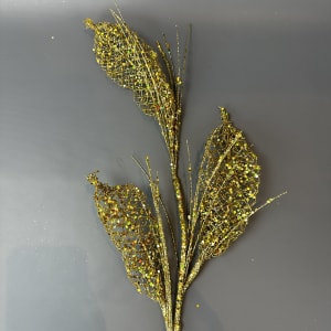 GLIT/SEQUIN MESH MAGNOLIA LEAF SPRAY 34''L Flower Bouquet