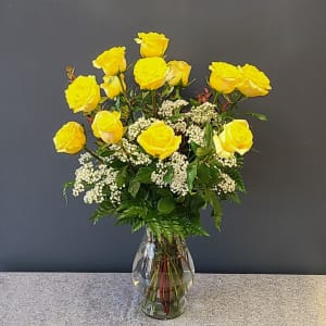 12 Roses Yellow Flower Bouquet