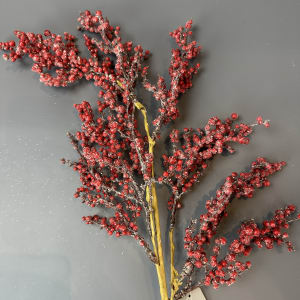 FROSTED RED BERRY SPRAY 32''L Flower Bouquet