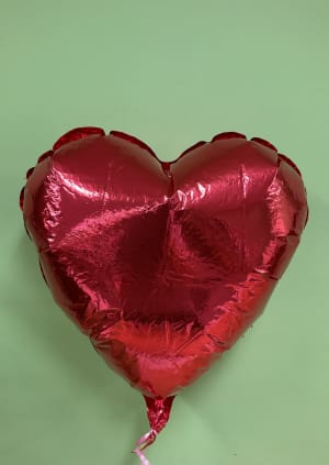 Red Heart Shaped Balloon Flower Bouquet