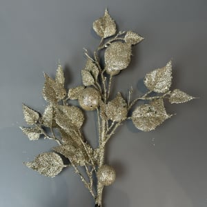 GLITTERED ASPEN LEAF/BALL SPRAY 24''L Flower Bouquet