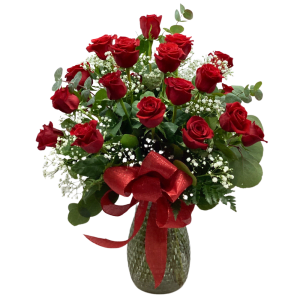 2 Dozen long stem Red Roses Flower Bouquet