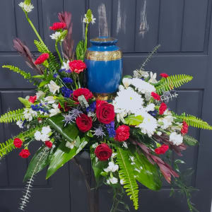 Patriotic Salute Urn Spray Flower Bouquet