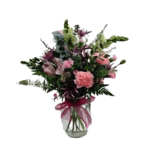 Mixed Valentine Love Vase Flower Bouquet