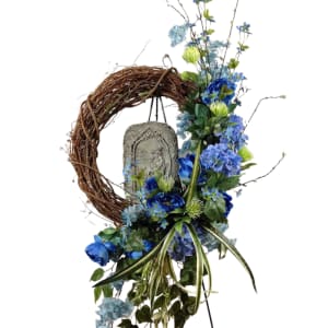 May God's Angels Watch Over You Silk Wreath Flower Bouquet