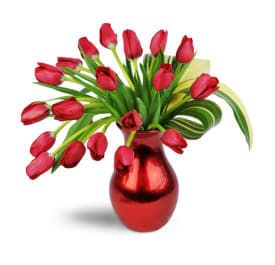 Sophisticated Soul Red Tulips Flower Bouquet