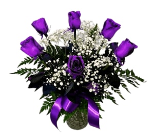 Purple Roses (HALF DOZEN) VAL-228 Flower Bouquet