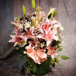 Sympathy Lily Vase Flower Bouquet