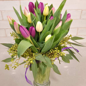 Dutch Tulip Pastel Vase Flower Bouquet