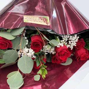 Red Roses Wrapped Flower Bouquet