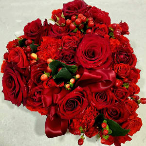 Here There and Everywhere Valentine Heart Flower Bouquet