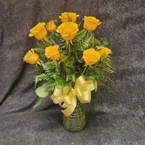 RAC12 - 12 SINGLE COLOR LONG ROSES ARRANGED Flower Bouquet