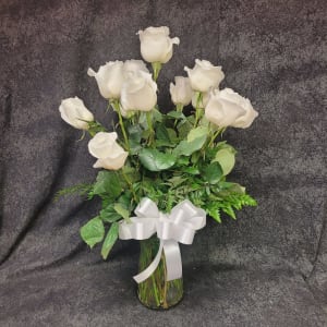 RAC12 - 12 SINGLE COLOR LONG ROSES ARRANGED Flower Bouquet