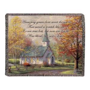 Chapel in the Woods Tapestry Throw Flower Bouquet