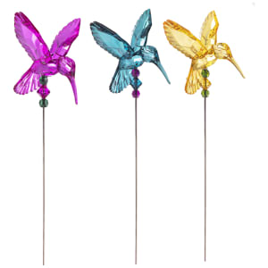 Humming Bird Garden Stake Flower Bouquet