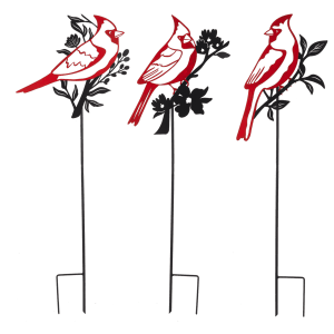 Laser Cut Cardinal Stake Flower Bouquet