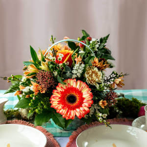 Blooming Spring Basket - Strawberry Sunshine Flower Bouquet